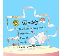 Engraved Acrylic Block Puzzle - Daddy Present, Cool Dad Gift from Son Daughter Son-in-law- Heartwarming Birthday Christmas Fathers Day Ideas Gifts