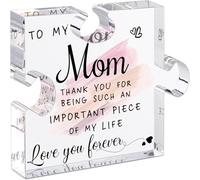 Engraved Acrylic Puzzle Block Pattern Piece Desk Ornament Unique Mothers Day Mom Grandma Wife From Daughter Son