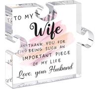 Engraved Acrylic Puzzle Block Pattern Piece Desk Ornament Unique Mothers Day Mom Grandma Wife From Daughter Son Sentimental Aunt