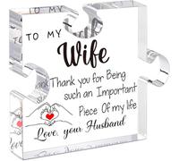 Engraved Acrylic Puzzle Block Pattern Piece Desk Ornament Unique Mothers Day Mom Grandma Wife From Daughter Son