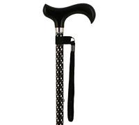 Engraved Adjustable Derby Walking Stick - Black