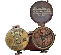 Engraved Antique Brass Poem Compass, Gift for Husband, Anniversary Wedding Gift for Him, Fiance Gift I Miss You Long Distance Relationship Gift (Calendar Personalized)
