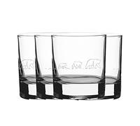 Engraved Bear Pattern Whiskey Glass, Set of Four 11.5oz/340ml Side Double Old Fashioned Tumblers, Laser Engraved in The UK, Gift for HIm, Dad, Grandad, Uncle, Fathers Day, Birthday