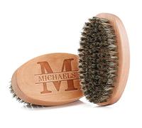 Engraved Beard Brush for Men, Personalised Pure Boar Bristles Pocket Beard Brush, Handle Made in Solid Wood with Firm Bristles to Tame and Soften Your Beard Hair for Healthier and Softer Beard