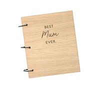 Engraved ‘Best Mum Ever’ Photo Album for Mum - Gift for Mum from Kids - Mother’s Day or Birthday Gift for Mummy - Family Memory Book (Oak, 50 pages)