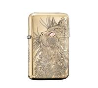 Engraved Brass Kerosene Lighter, Classic Flip-Top Soft Flame Portable Design with Old-Fashioned Grinding Wheel, Perfect for Gifting or Camping, Fuel Not Included