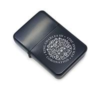 Engraved Commemorative Coronation of The King Black Lighter, Official Coronation Emblem Lighter to Commemorate The Coronation of King Charles III and The Queen Consort