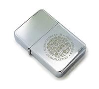 Engraved Commemorative Coronation of the King Silver Lighter, Official Coronation Emblem Lighter to Commemorate the Coronation of King Charles III and The Queen Consort
