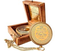 Engraved Compass 2" - Father to Son Gift from Mom and Dad for Graduation, Baptism, Confirmation, Communion