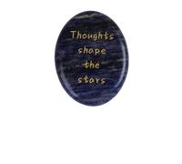 Engraved Crystal Thumb Worry Stone 1.69" with Gift Box - Natural Pocket Palm Stone with Affirmations, Meditation & Calm Gift, Christmas Stocking Stuffer (Sodalite)