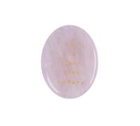 Engraved Crystal Thumb Worry Stone 1.69" with Gift Box - Natural Pocket Palm Stone with Affirmations, Meditation & Calm Gift, Christmas Stocking Stuffer (Rose Quartz)