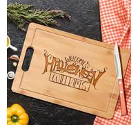 Engraved Custom Cutting Board - Personalized Charcuterie Cheese Block with Name, Halloween Kitchen Gift, Idea for Parents, Couples, Friends, or Family