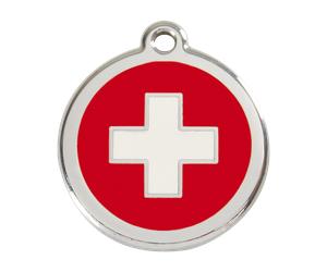ENGRAVED DOG TAGS CAT ID DISC Flag UK / USA / Canada / Germany / Italy Red Dingo