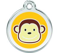 ENGRAVED DOG TAGS CAT ID DISCS Monkey Design QUALITY RED DINGO (1MK)