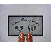 Engraved Door Mat Disney Range 40cm x 70cm Internal HOME SWEET HOME MICKEY & MINNIE (Light Grey)