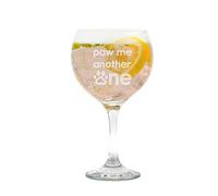Engraved Gin Glass Paw Me Another One - Funny Gifts for Dog Lovers - Unique Gifts for Dog Walker Owner Groomer