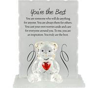 Engraved Glass Crystal Bear Gift Ornaments Set Poem Poetic Writing Message Your The Best