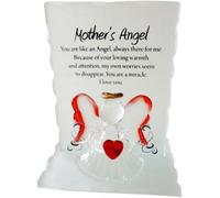 Engraved Glass Crystal Gift Ornaments Set Poem Poetic Writing Message Mother Angel