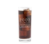 Engraved Highball Glass - 2007 Year of The Legend Design - 18th Birthday Gifts for Boys - Cocktail Glass