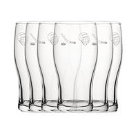 Engraved Ice Hockey Pint Glasses Set of Six, 20oz/590ml Beer Glasses, Fathers Day Gift, Laser Engraved in The UK, Gift for Him, Gift for Dad, Brother, Uncle, Birthday