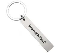 Engraved Keyring Personalised Heart Friends Love Christmas Car Anniversary Mother's Day Keychain, Custom Lettering, Double Sided Engraving, Personalised Gift, silver, 1