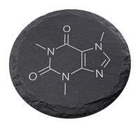 Engraved Natural Slate Coaster - Caffeine Molecule Coffee Coaster Gift | Women and Mens Gift Ideas | Birthday Gifts for Teachers | Thoughtful Keepsake Presents | Dust and Things
