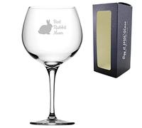 Engraved Novelty Gin Balloon with Best Rabbit Mum Design, Laser Engraved, Gift Box Included, Gift for Mum, Birthday Gift, Rabbit Lover Gift, Funny Rabbit Gift, Add an Optional Personalised Message