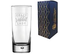 Engraved Novelty Hiball Tumbler with Crazy Rabbit Lady Design, Laser Engraved, Gift Box Included, Rabbit Lover Gift, Add an Optional Personalised Message