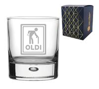 Engraved Novelty Whisky Glass Tumbler with Oldi Design, Gift Box Included, Laser Engraved, Gift for Dad Grandad Colleague Retirement, Funny Gift, Add an Optional Message