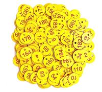 Engraved Numbered Tags, ABS Plastic Engraved Number Tags Multicolor 3.5 cm Pack of 500(1-500 Yellow Red)