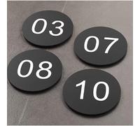 Engraved Numbered Tags, Frosted Storage Locker Cabinet Numbers For Key Management, Anti-Fading, Restaurants Seat Desktop Table Number Card(B,1-40 Dia 8cm)