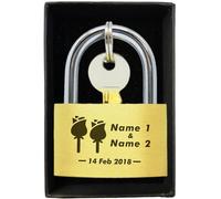 Engraved Padlock Personalised Love Lock Padlock with Key Personalised Gifts for Couples Lover Anniversary Wedding Gifts Love Lock with Gift Box for Travel Trip Valentines(Rose 2)