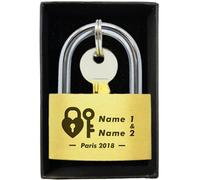 Engraved Padlock Personalised Love Lock Padlock with Key Personalised Gifts for Couples Lover Anniversary Wedding Gifts Love Locks with Gift Box for Travel Trip Valentines(Love & Lock)