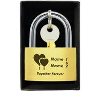 Engraved Padlock Personalised Love Lock Padlock with Key Personalised Gifts for Couples Lover Anniversary Wedding Gifts Love Lock with Gift Box for Travel Trip Valentines(Love Balloons)