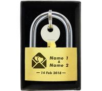 Engraved Padlock Personalised Love Lock Padlock with Key Personalised Gifts for Couples Lover Anniversary Wedding Gifts Love Lock with Gift Box for Travel Trip Valentines(Love Message)