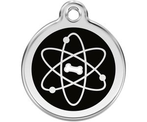 Engraved Personalised Dog ID identity Tag / discs Black Atom Red Dingo (1AT)