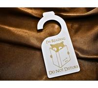 Engraved Personalised Door Hanger 'I'm Reading, Do Not Disturb' Wooden Sign Plaque