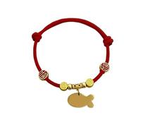 Engraved Pet ID Tags For Collars, Adjustable Anti-Loss Name Tags For Small Dogs Cats, Personalized For Teddy & Bichon Frise, Waterproof Pet Safety Pendant(Red string fish tag,Size XL)