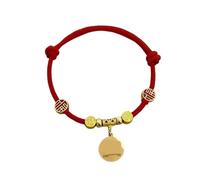 Engraved Pet ID Tags For Collars, Adjustable Anti-Loss Name Tags For Small Dogs Cats, Personalized For Teddy & Bichon Frise, Waterproof Pet Safety Pendant(Red string round tag,Size L)