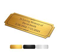 Engraved Plaques Personalised Memorial Plaques for Doors Urns Solid Metal Plate Engraved 1x3in Name Plate Name Label Plaque Name Tags with Adhesive Backing (Gold-1x3in, Design 3)