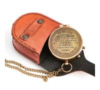 Engraved Pocket Compass with Leather Case - Inspirational Quote & Vintage Design Gift (Quote -2) (Quote -1)