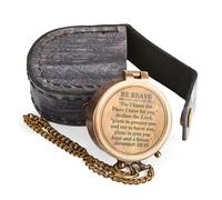 Engraved Pocket Compass with Leather Case - Inspirational Quote & Vintage Design Gift (Quote -2) (Quote -2)