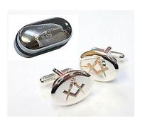 Engraved Silver Plated Masonic Cufflinks and Personalised Cufflink Case - Enter Your Own Custom Text