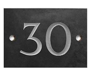 Engraved Slate House number sign - 1 to 99 (select your number here) - number 30 (Same Day Dispatch by 1st class Post!!!)