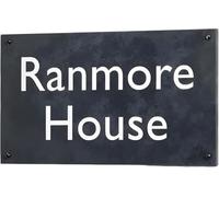 Engraved Slate House Sign | 20X35 cm Grey House Number Plaques | Personalised Home and Door Number Plaques NOT PRINTED, Easy Install House Signs for Outside, HOUSE SIGNS DIRECT