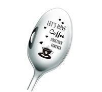 Engraved Stainless Steel Spoons - Let's Have Coffee Together Forever - Gifts for Lovers, Boyfriend, Girlfriend, Best Friends
