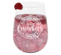 Engraved Stemless Gin Glasses 590ml Funny Coworker Gift for Women or Men Good Luck Finding a Better Coworker Than Us Leaving Work Retirement Secret Santa Farewell Office Gift for Colleague