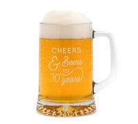 Engraved Tankard - Cheers and Beers to 30 Years Design - 30th Birthday Gifts for Men - Mens Drinkware - 20oz Glass Stein
