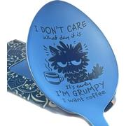 Engraved Teaspoon - “I Don’t Care What Day It is, It’s Early, I’m Grumpy, I Want Coffee” - 15cm Silver Stainless Steel - Funny Gift - Luxury Gift Box Included - Coffee Lover Spoon