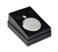 Engraved Tempus Fugit (Time Flies) Design Silver Pocket Watch with Engaved Message on The Back Presented in a Gift Box